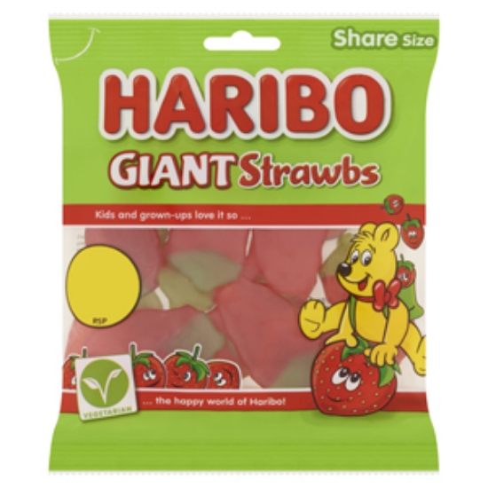 Picture of Haribo Giant Strawbs Bags PM €1.25 140g x30